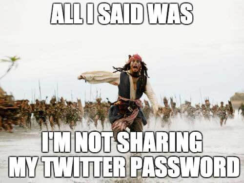 Do not share Twitter password
