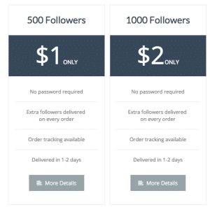 BuyCheapTwitterFollowers-Pricing Tables