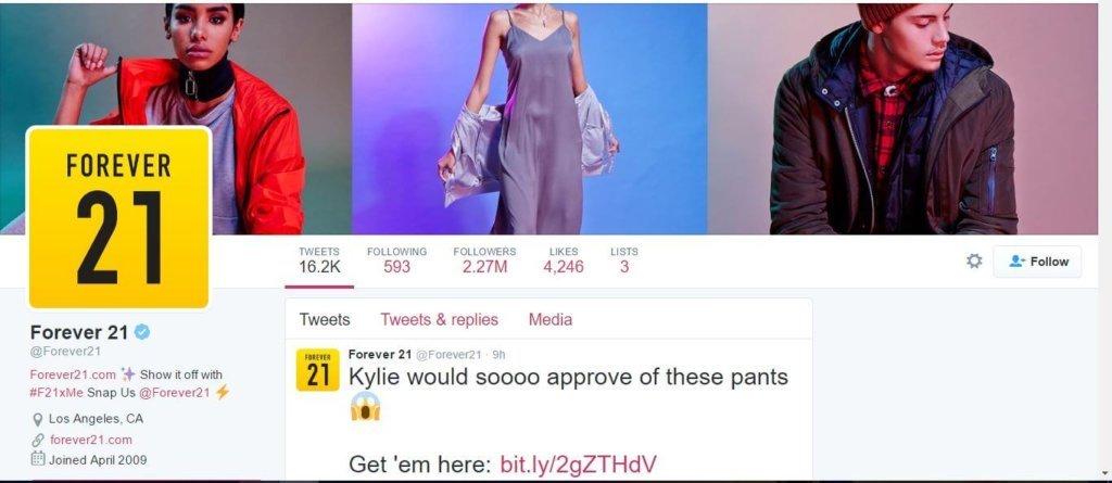 Forever 21 twitter