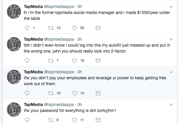 tapmedia twitter hack