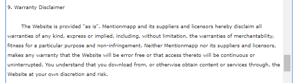 Mentionmapp warranty